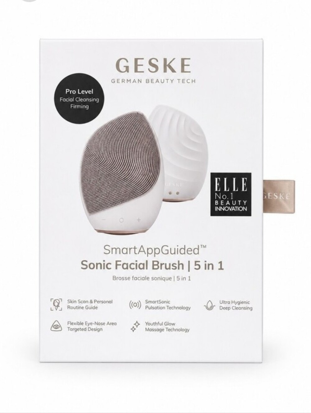 GESKE SmartAppGuided Sonic Facial Brush 5-in-1 – New in Box
Retail: $39